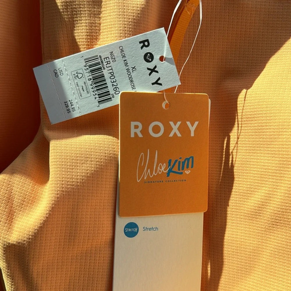 ROXY x CHLOE KIM Woodrose technical snow pants size XL NWT SNOW SKI ORANGE WHITE - Picture 7 of 13